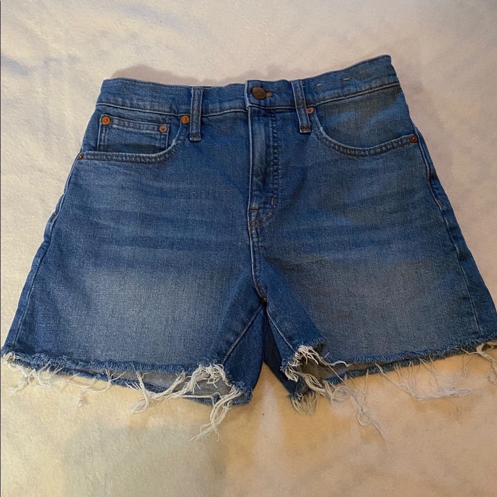Madewell Shorts Womens 26 Blue Relaxed Denim Distressed high rise Jean